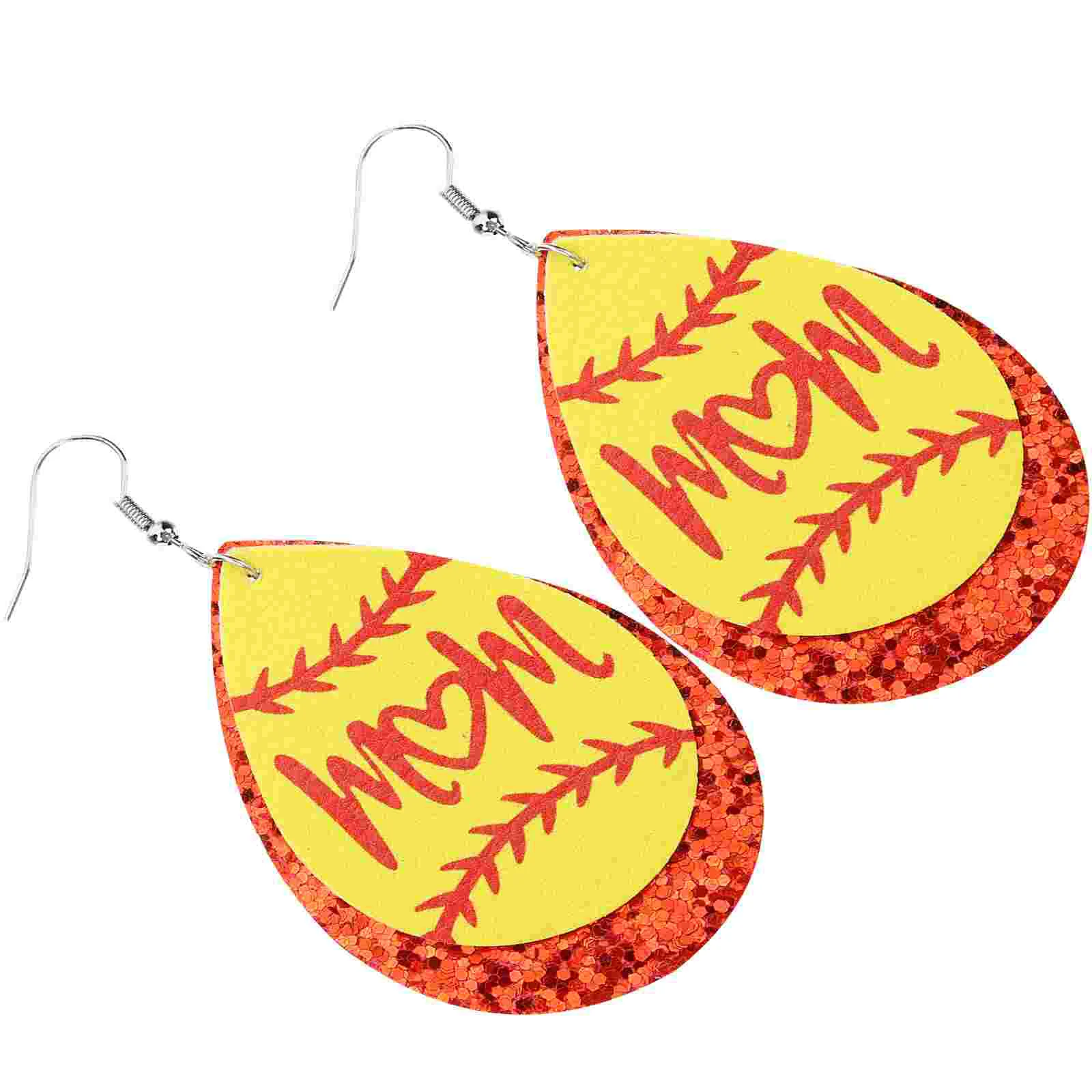 

3 Pairs Mother's Day Earrings Mom Earrings Ear Dangle Sports Baseball Earrings Dangle Earrings Ear Jewelries Girl