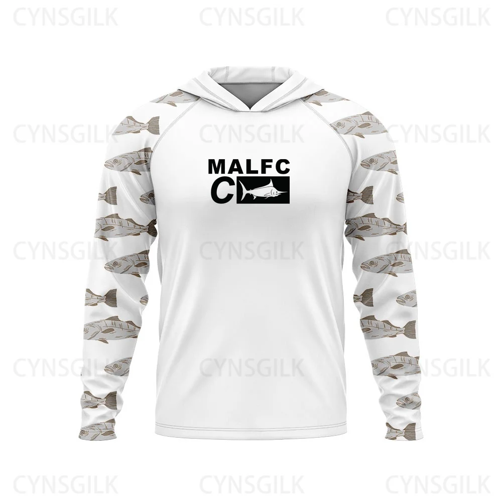 MALFC женская и мужская рубашка с капюшоном для рыбалки футболка длинными рукавами