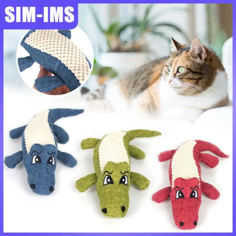 

New Cute Animal Shape Pet Dog Cat Plush Squeak Sound Dog Toys Plush Linen Durability Chew Molar Toy Fit For All Pets Duck Pig