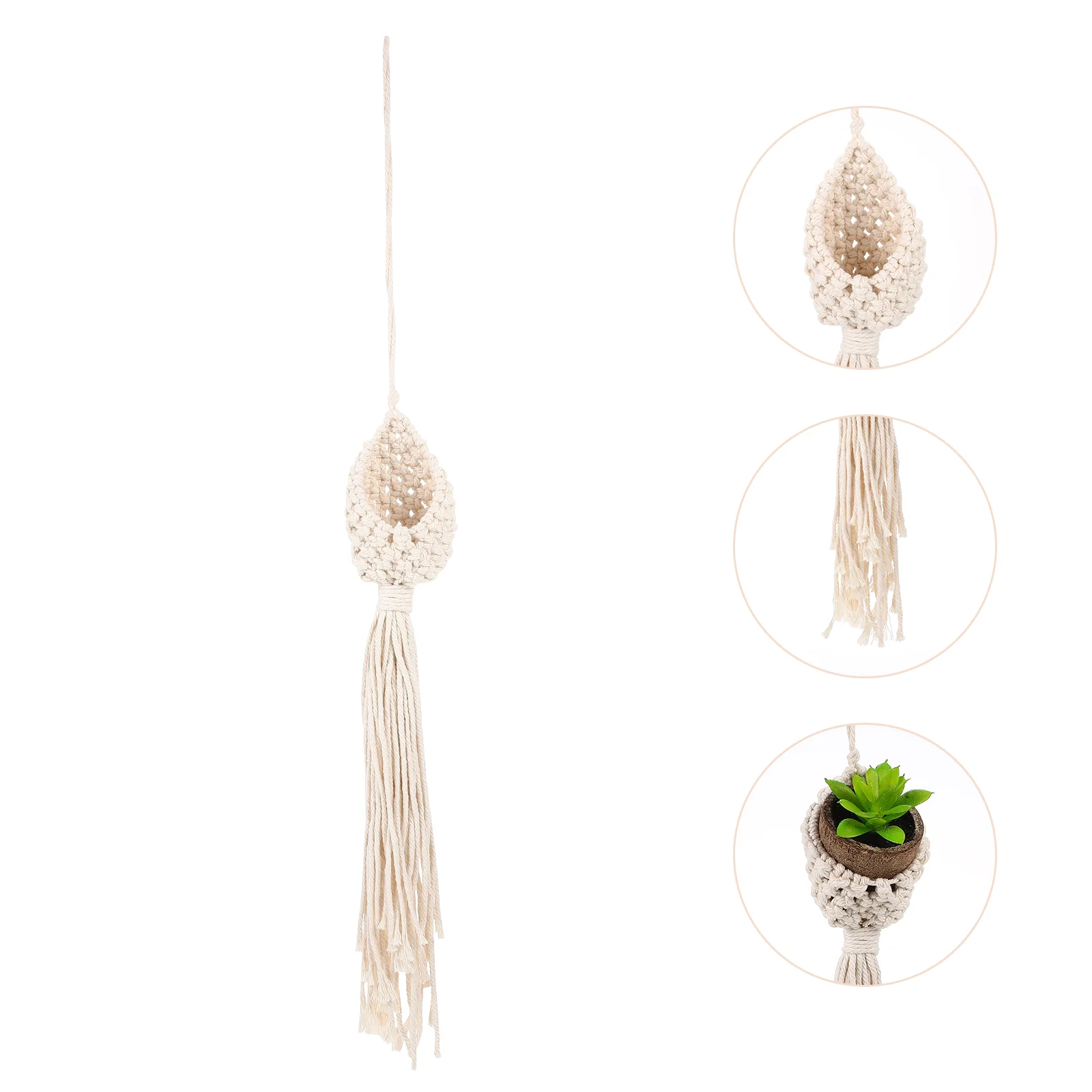 

Hanging Macrame Planter Pot Hangers Hanger Holder Basket Rope Outdoor Net Air Tillandsia Display Stand Indoor Wall Flower Diy