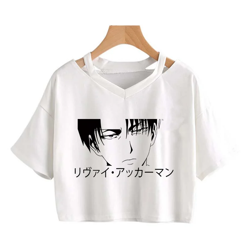 

Anime T-shirt Japanese girl street casual personality pattern Attack on Titan Harajuku summer slim short-sleeved clothing