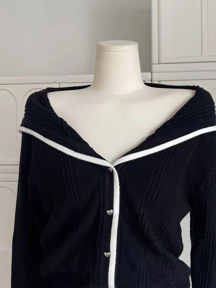 Осень-зима женский консервативный винтажный кардиган с длинным рукавом и