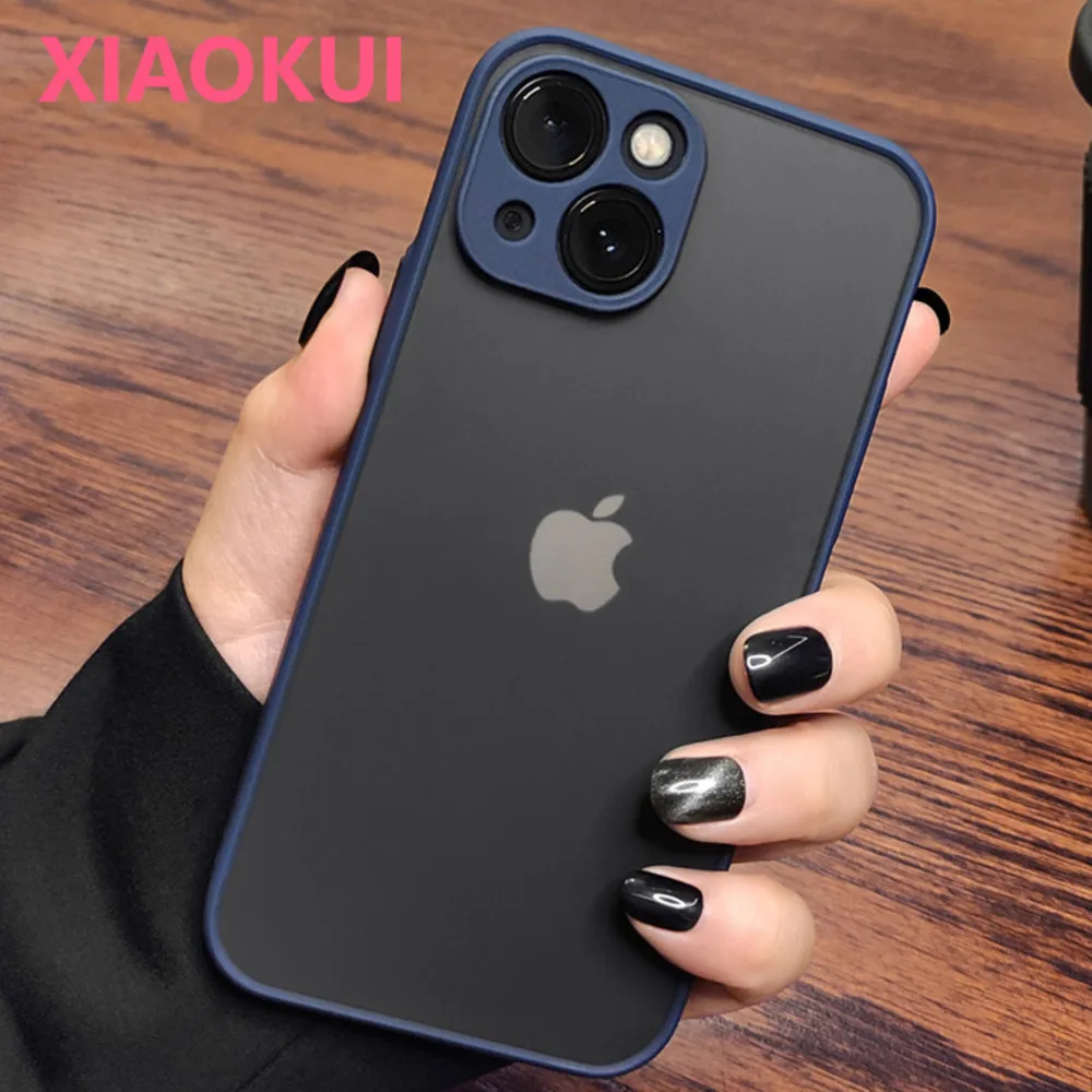 

3D Clear Armor Matte Case For iPhone 14 13 12 11 Pro Max Mini Luxury Silicone Bumper Hard Cover for iphone XR XS X 7 8 Plus