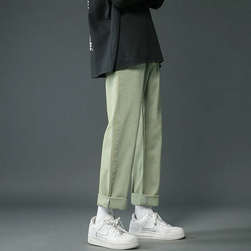 

Privathinker 6 Colors Men's Straight Jeans Streetwear Hip Hop Man Casual Denim Pants 2021 Male Cargo Pants Trousers