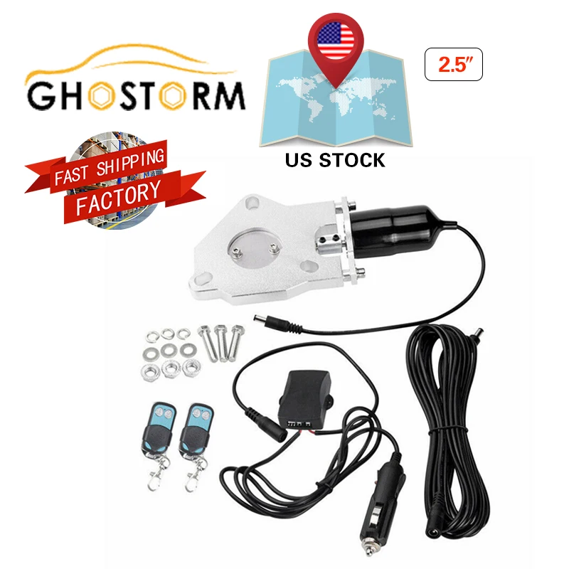 

2.5'' Electric Exhaust Cut Out Vavle Kit Remote Control Stainless Steel Headers