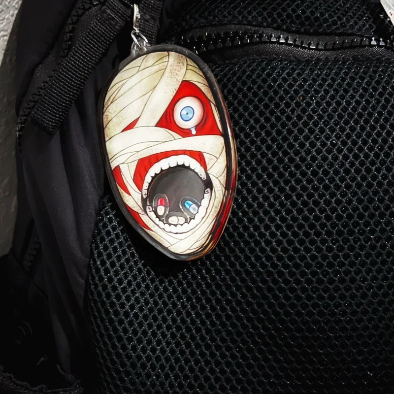 Брелок-подвеска Vecna Mummy Wrapped Face из акрила с одним глазом, плавающие шармы, серебряный карабин, коллекционный подарок для сумки в стиле Stranger Things (art.: 3920dc0ff7f97) - 3920dc0ff7f97