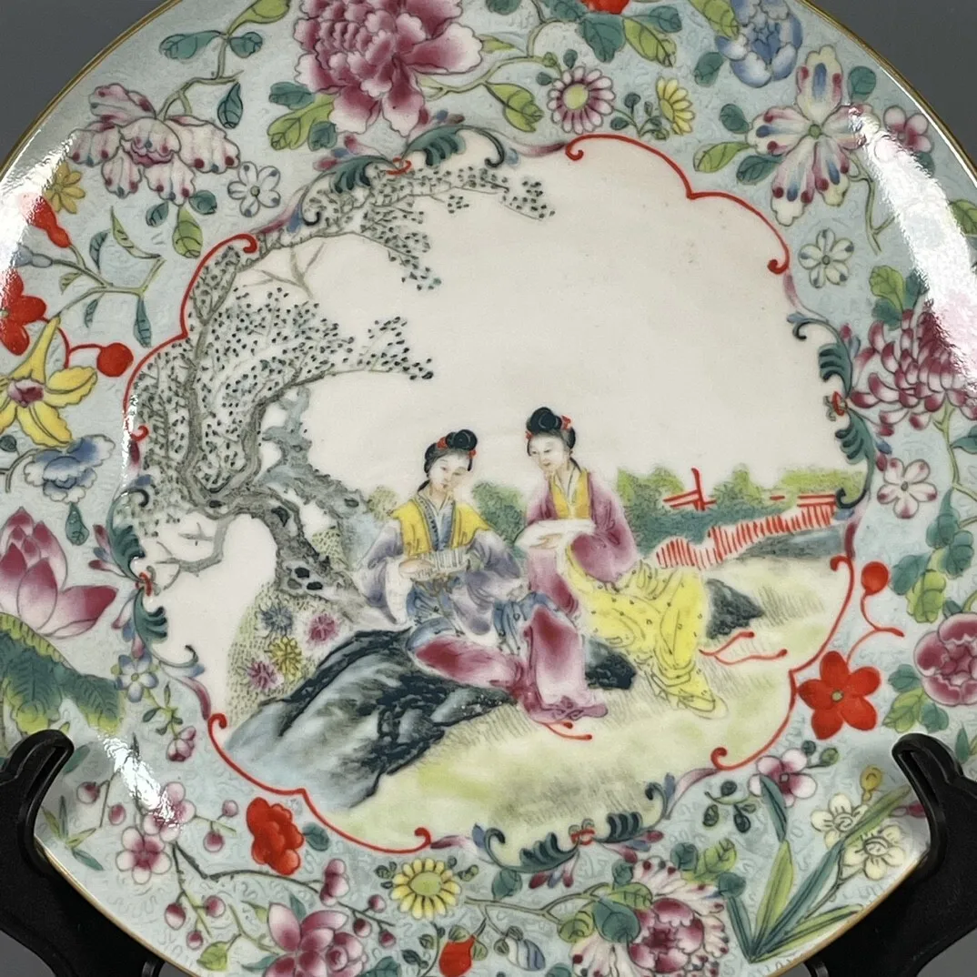 Китайская изысканная фарфоровая тарелка Famille Rose Personage 10,23 дюйма (art.: 3920cde41b774) - 3920cde41b774