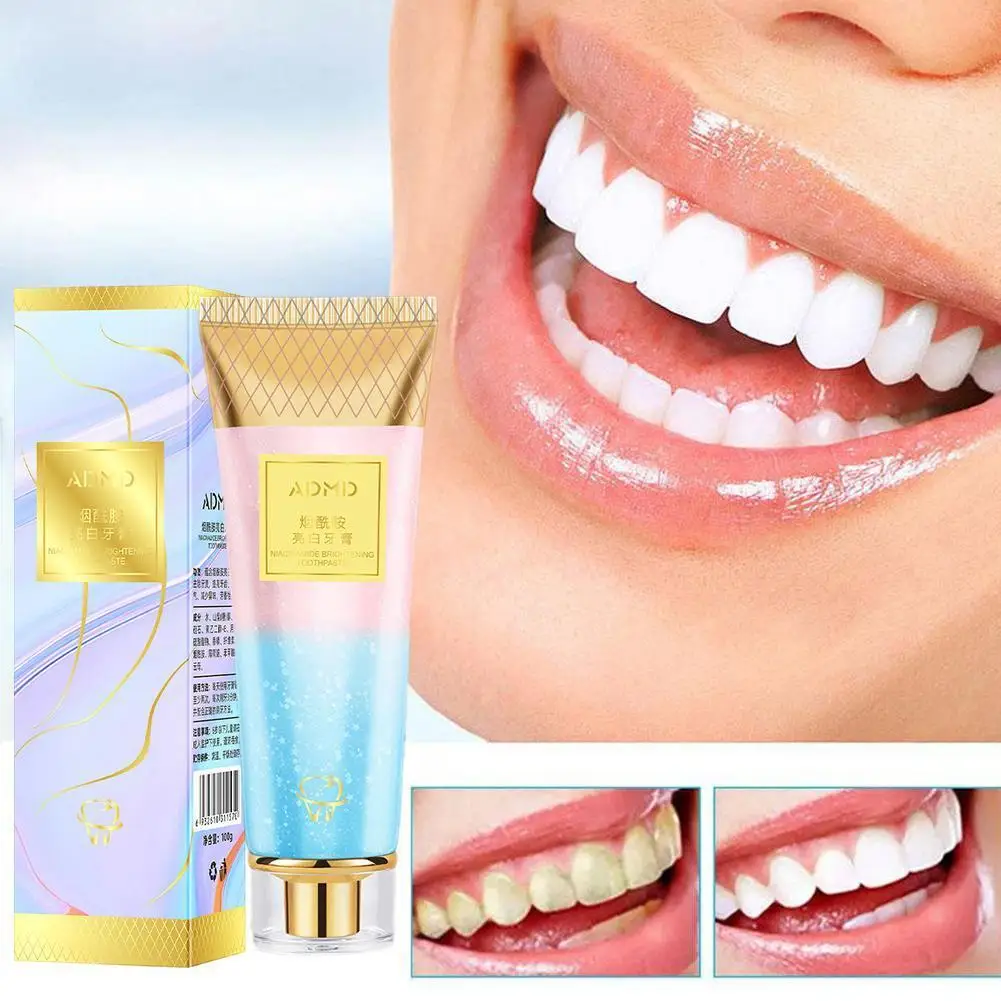 

100g Nicotinamide Bright White Anti-Sensitive Toothpaste Fresh Remove Whitening Breath Stains Toothpaste Teeth Plaque Care R3A0