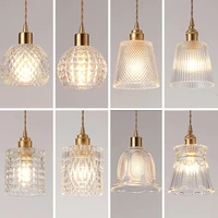 glass hanging lamps crystal pendant lamp ceiling chandeliers for bedroom living dining room decoration brass lamp drop lighting
