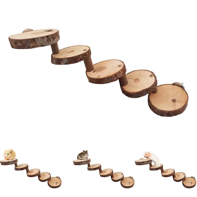

New Hamster Toys Cute Hamster Exercise Toy Wooden Bridge Swing Toys Small Animal Activity Climb Toy Cage Accessories