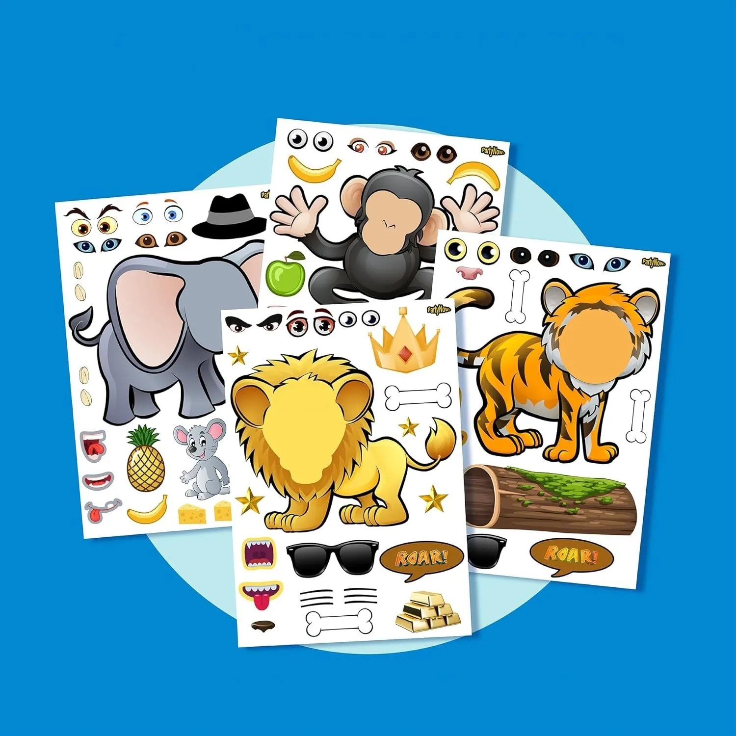 

Наклейки-пазлы мультяшные животные