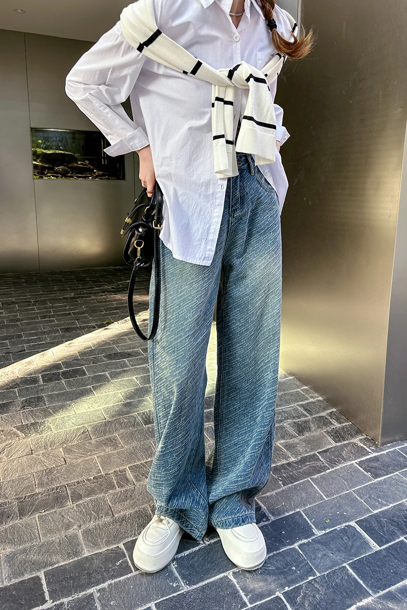 ZMAYC женские модные свободные джинсы для женщин новые зимние повседневные широкие