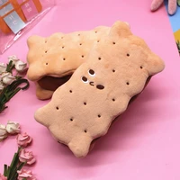 plush biscuit zipper pen case pencil bag students pen box large capacity storage bag stationery offices supplies gift