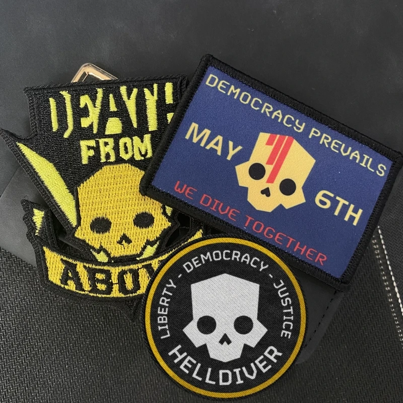 Hell Diver 2 вышитый крючок и петля hellвозможность нашивки с изображением черепа для