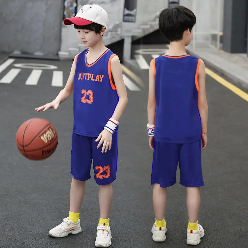 Children's Basketball Clothing Suit Boys Jersey Sports Primary School Students Performance Clothing Toddler Vest Custom Shorts