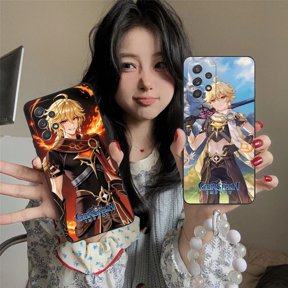 Чехол для мобильного телефона Genshin Impact Aether Samsung Galaxy A91 73 71 70 54 53 52 34 24 23 21 S 5G черный