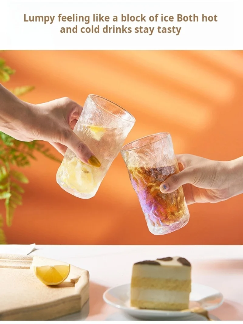 Бытовая стеклянная прозрачная кофейная чашка highvalue с узором ледника