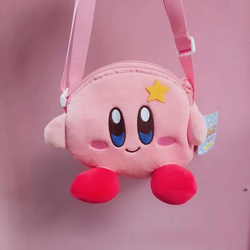 

Мультяшный Кошелек для монет Kirby Sanrioed аниме Cinnamoroll Kuromi Kawaii Симпатичная плюшевая кукла двухслойная сумка-мессенджер на молнии подарок для девочки