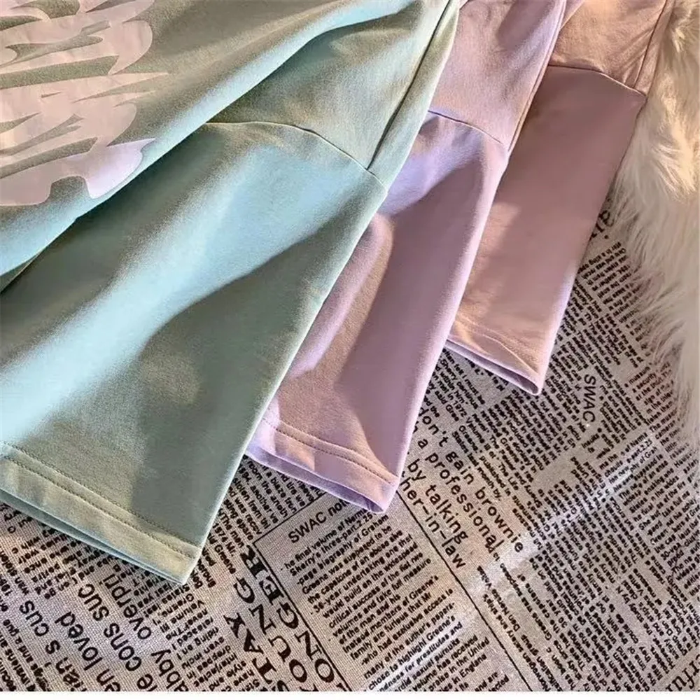 Женский спортивный костюм из двух предметов готический уличный стиль свободные