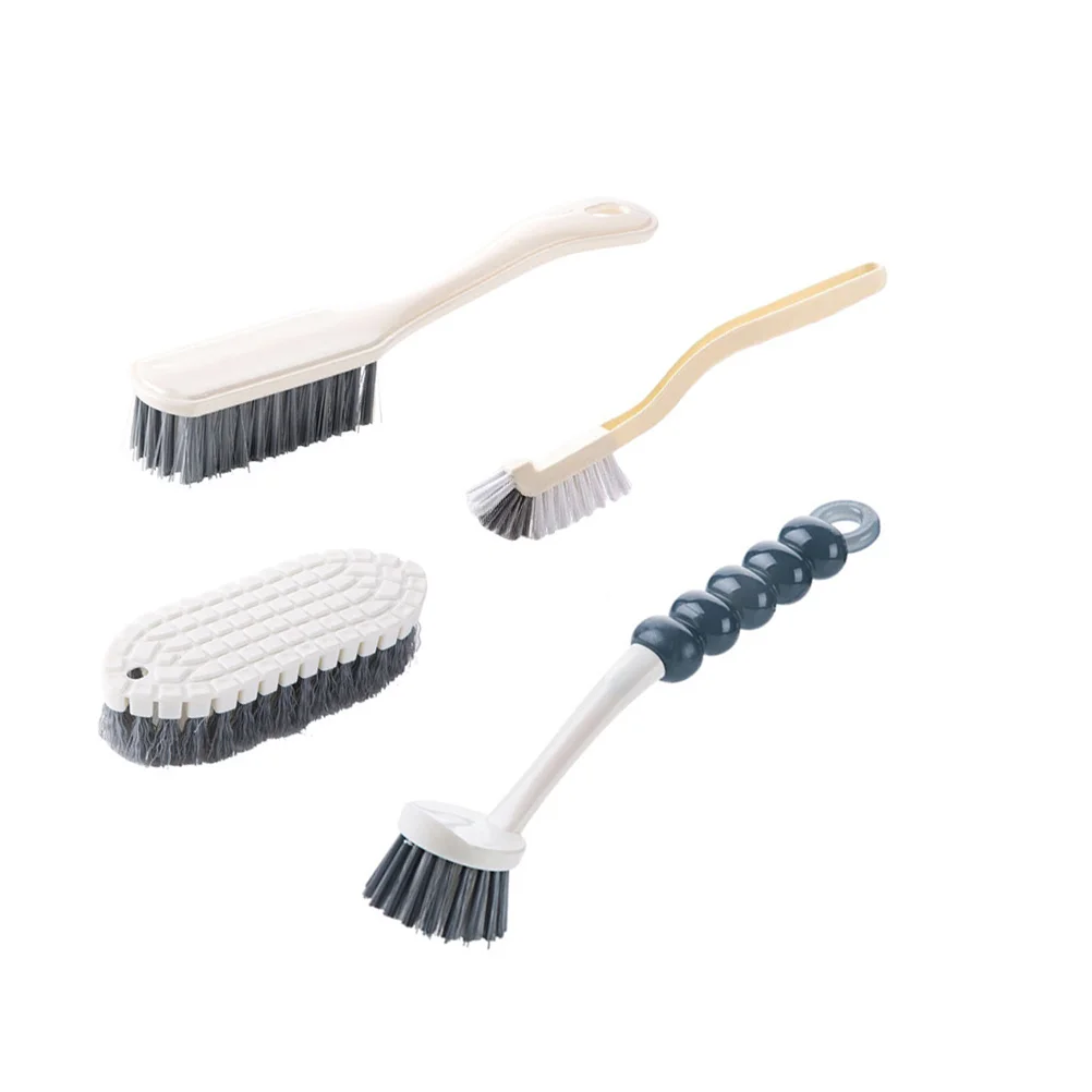 

4pcs Handle Cleaning Brush Shoe Scrub Brush Tool Flexible Household Clean Brush
