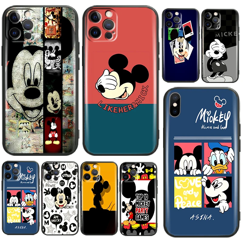 

Mickey Minnie Mouse Piuto For Apple iPhone 11 12 13 Pro Max 12 13 Mini X XR XS Max SE 6 6S 7 8 Plus Phone Case Silicone Cover