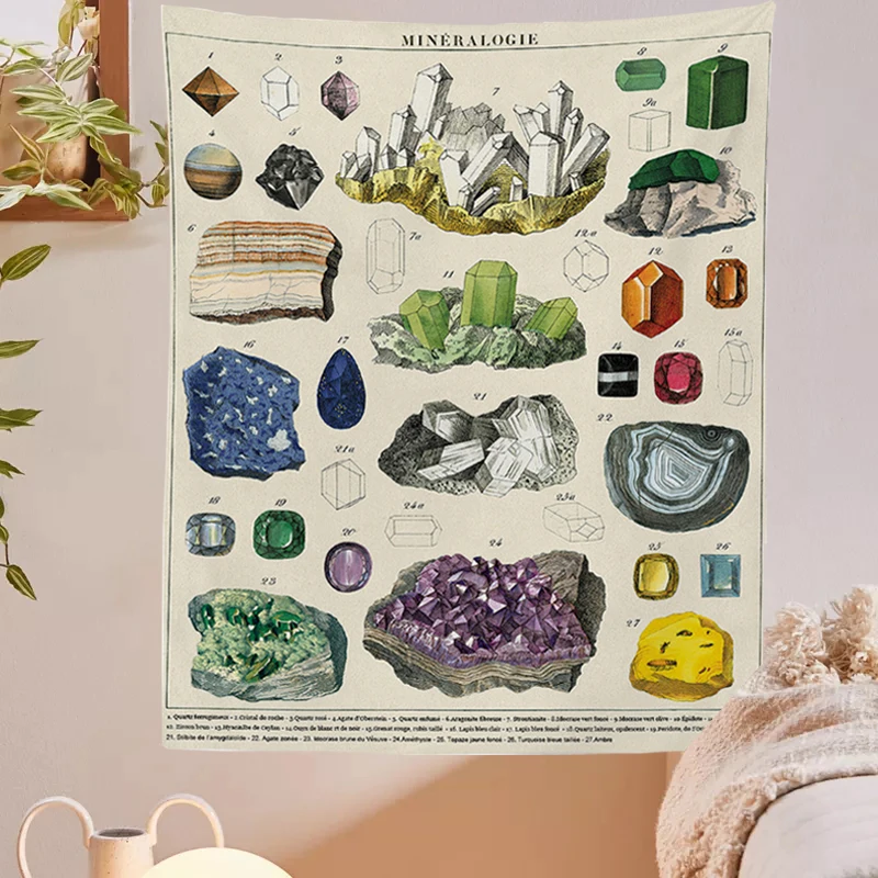 

Botanical Tapestry Wall Hanging For Living Room Cactus succulents Mushroom Reference Chart Tapestry Table Cloth Home Decor