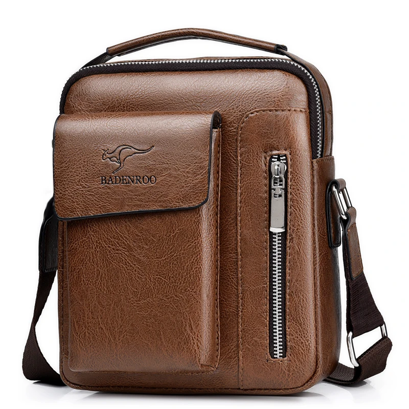 Роскошная брендовая винтажная сумка на плечо для мужчин кожаная