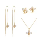 Комплект из колье и серёг, с фианитами