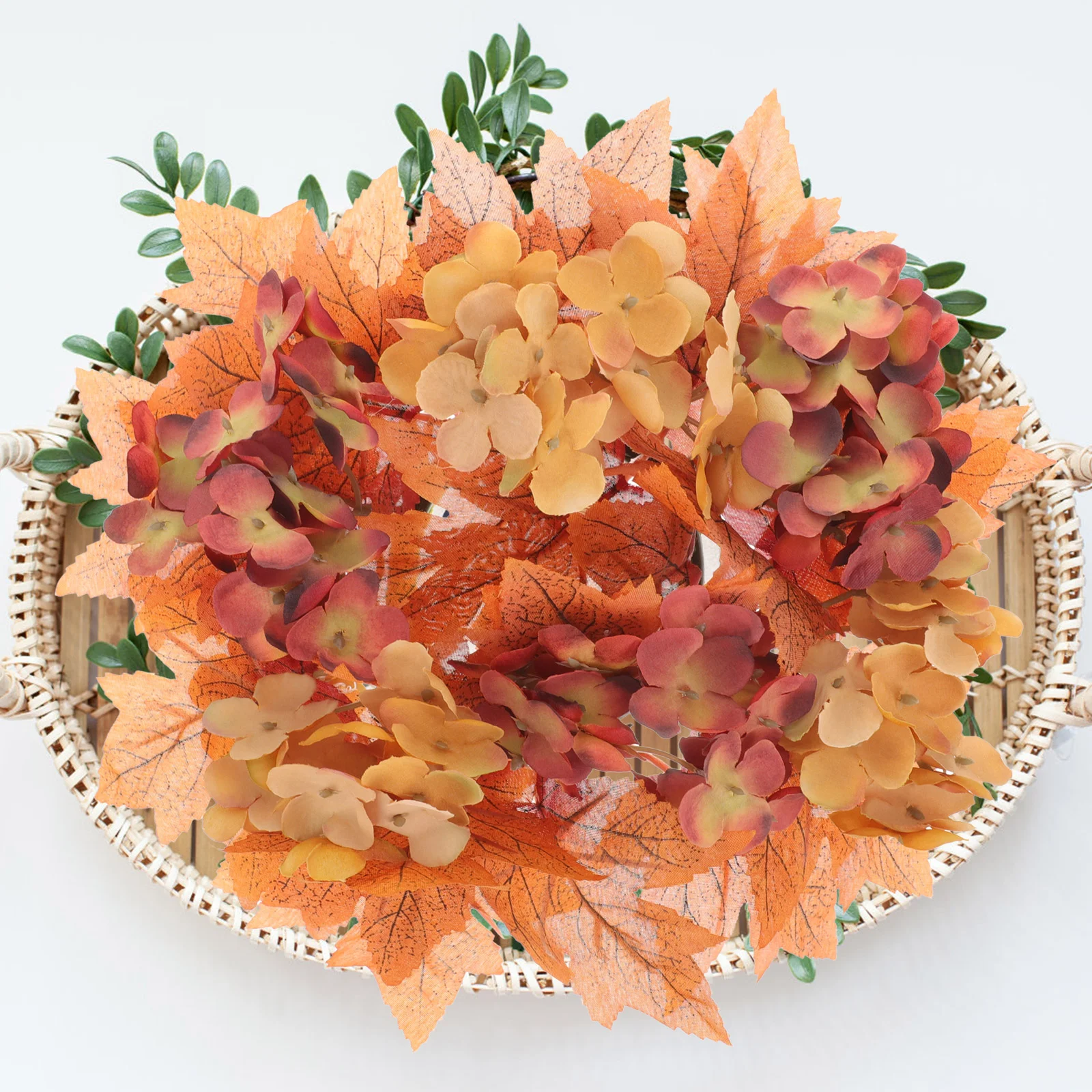 

Flower Ring Candles Mini Wreath Artificial Leaf Decor Thanksgiving Day Holder Venue Setting Props Rings Wreaths