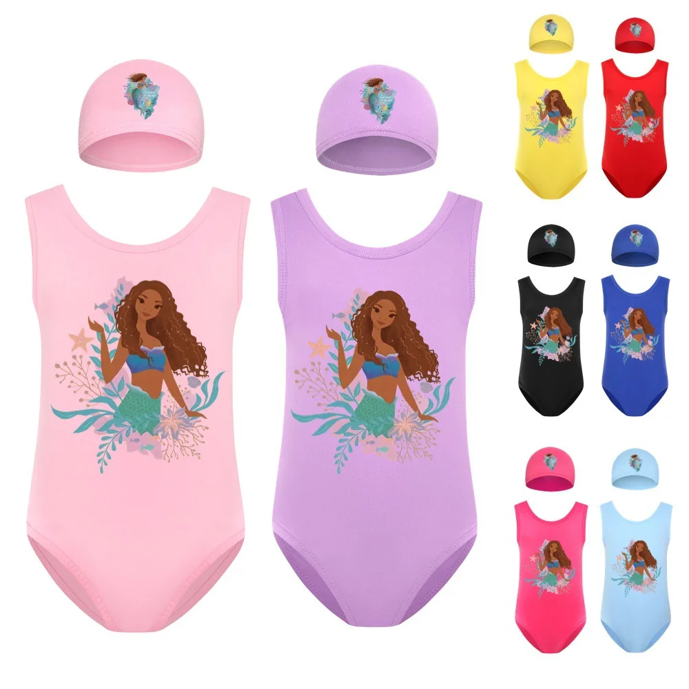 

2023 Little Mermaid Summer New Cartoon Comfortable Children's Role Playing Costume Girl Swimwear Set