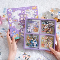 100pcslot magic notes kawaii animal series cartoon pvc sticky stickers set 8080mm diy decoration thank you sticker