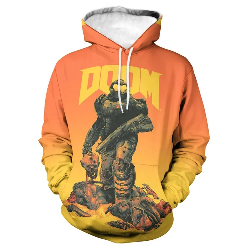 

Autumn Men Women Doom Eternal Printed Oversized Hoodies Children Sweatshirt Trendy Hip Hop Hooded Streetwear Boys Girls Clothing