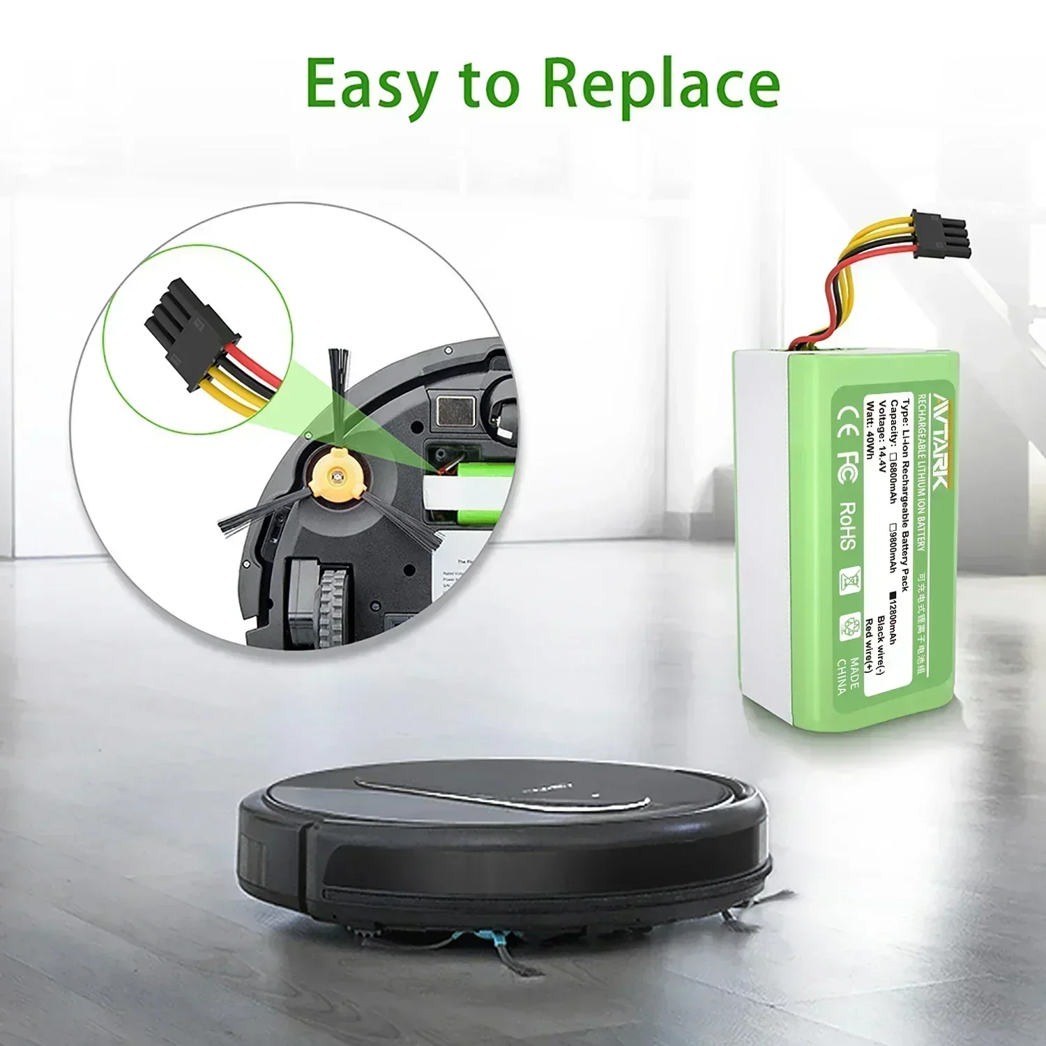 Литий-ионный аккумулятор 2024 14 4 В 12800 мАч 18650 для пылесоса Cecotec Conga 1290 1390 1490 Genio Deluxe 370