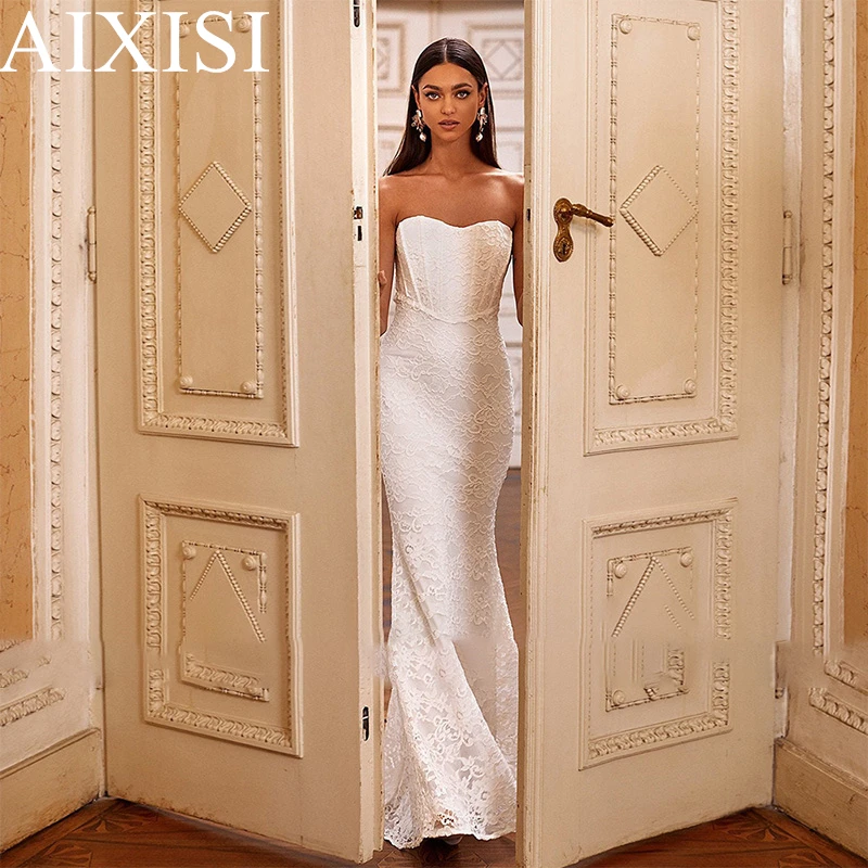 

Elegant Sweetheart Wedding Dressess Robe De soiree Femme Pour Mariage Appliques Mermaid Sleeveless Backless zipper Court Train