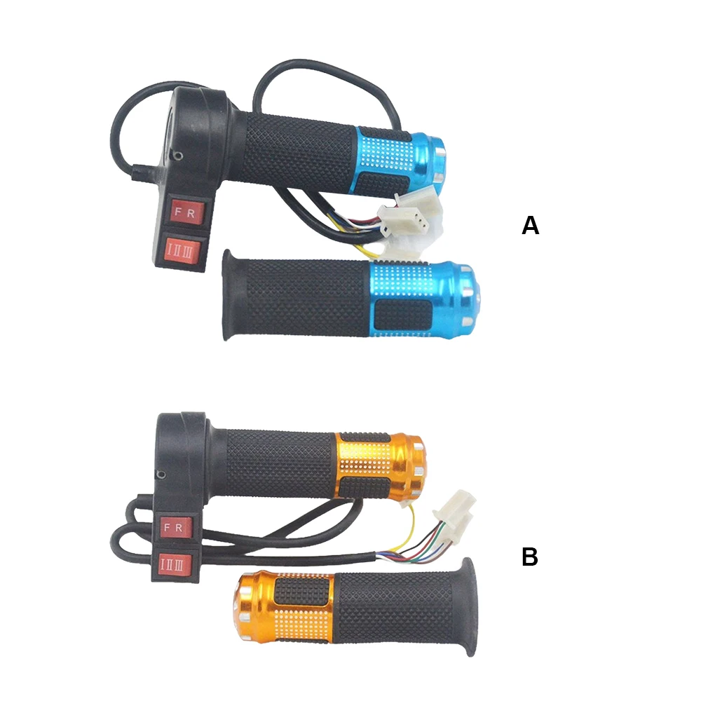 

2 Pieces 22mm Electric Bike Throttle Replacing E-bike Scooter Shock-proof Handlebar with 3 Speed Controller Yellow