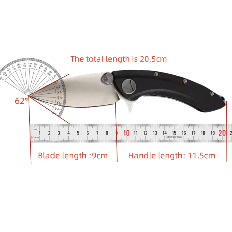 Складной нож Whale Shark - EDC, персонализированный, сталь D2, рукоять G10, с шарикоподшипником, портативный карманный нож для удобной переноски (art.: 3920da98ebd33) - 3920da98ebd33