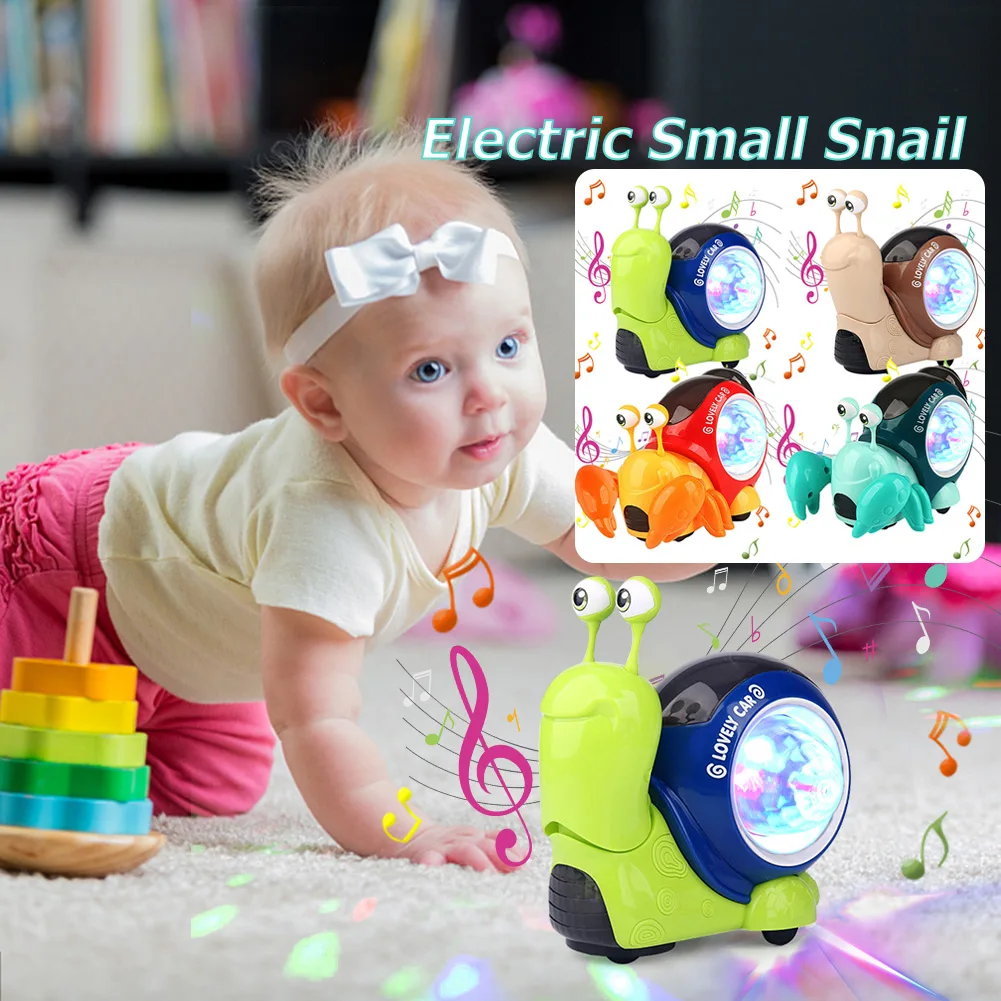 

Чувствительный Краб для ползания, улитка для живота, детские игрушки, Интерактивная ходячая детская танцевальная игрушка с музыкальными звуками и подсветкой, забавный подарок для младенцев