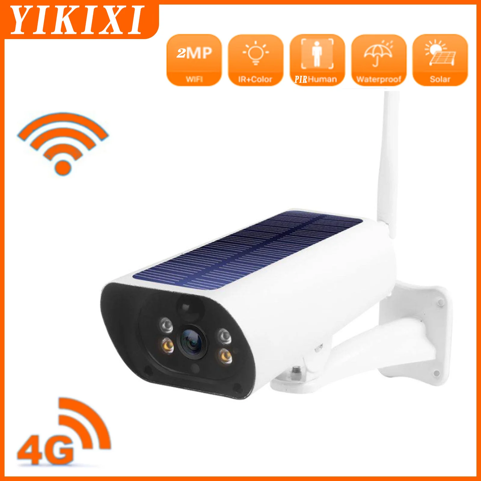 2-мегапиксельная наружная камера на солнечной батарее 4G SIM Wi-Fi ИК-радар двойной