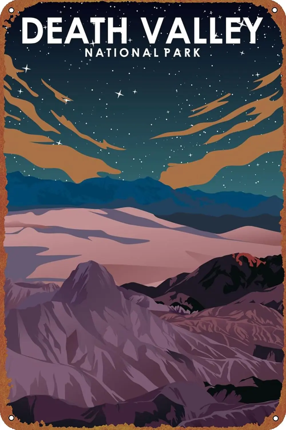 Плакат Национальный парк Долины в стиле ретро металлическая жестяная вывеска на