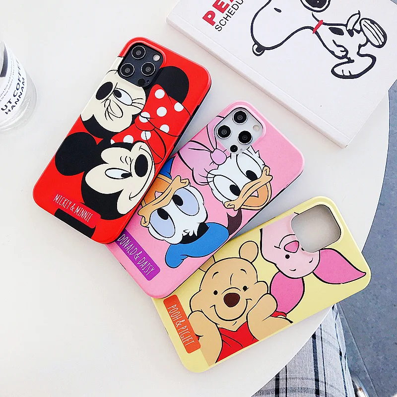 

Дейзи Дональд Дак яблоко 12pro Max XR XSX мини фотооболочка Винни Мишка Джеки свинка подходит для iphone11 Минни Микки мягкий