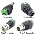 2510pcs 12V DC BNC Male female Connector Coax CAT5 Video Balun Adapter Plug for Led Strip Lights CCTV Camera Accessories