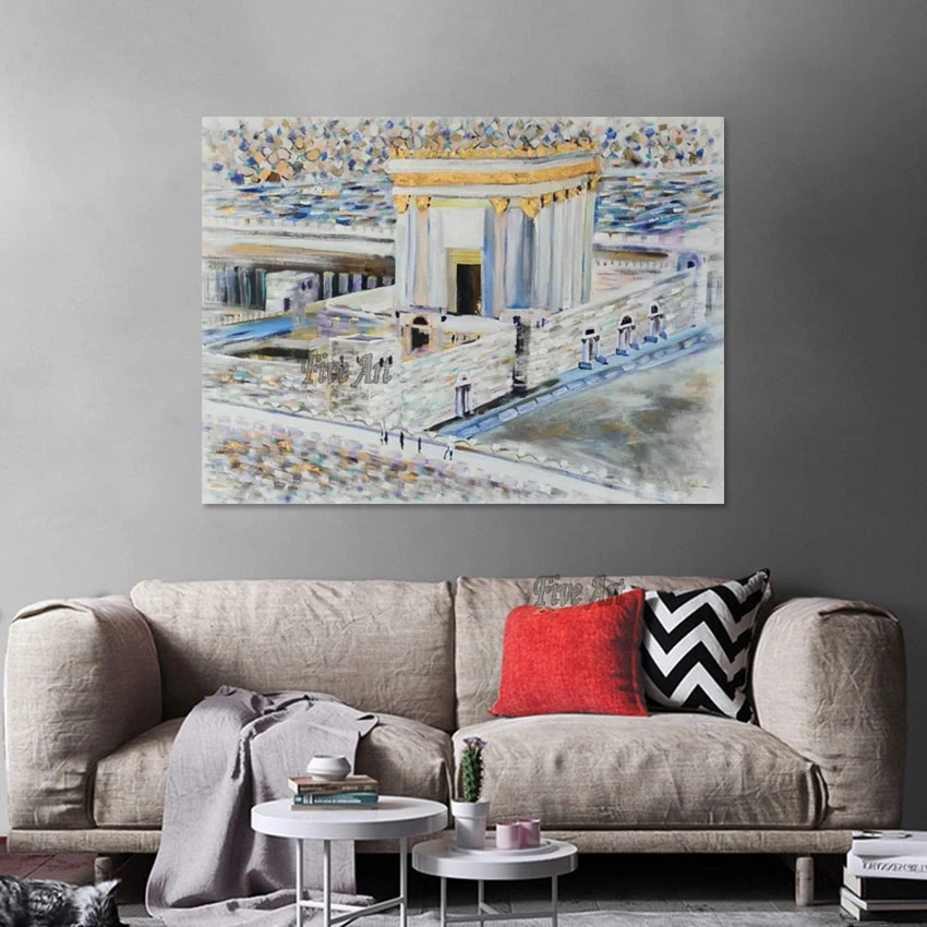 Абстрактная Картина на холсте здание замка качественный художественный дизайн