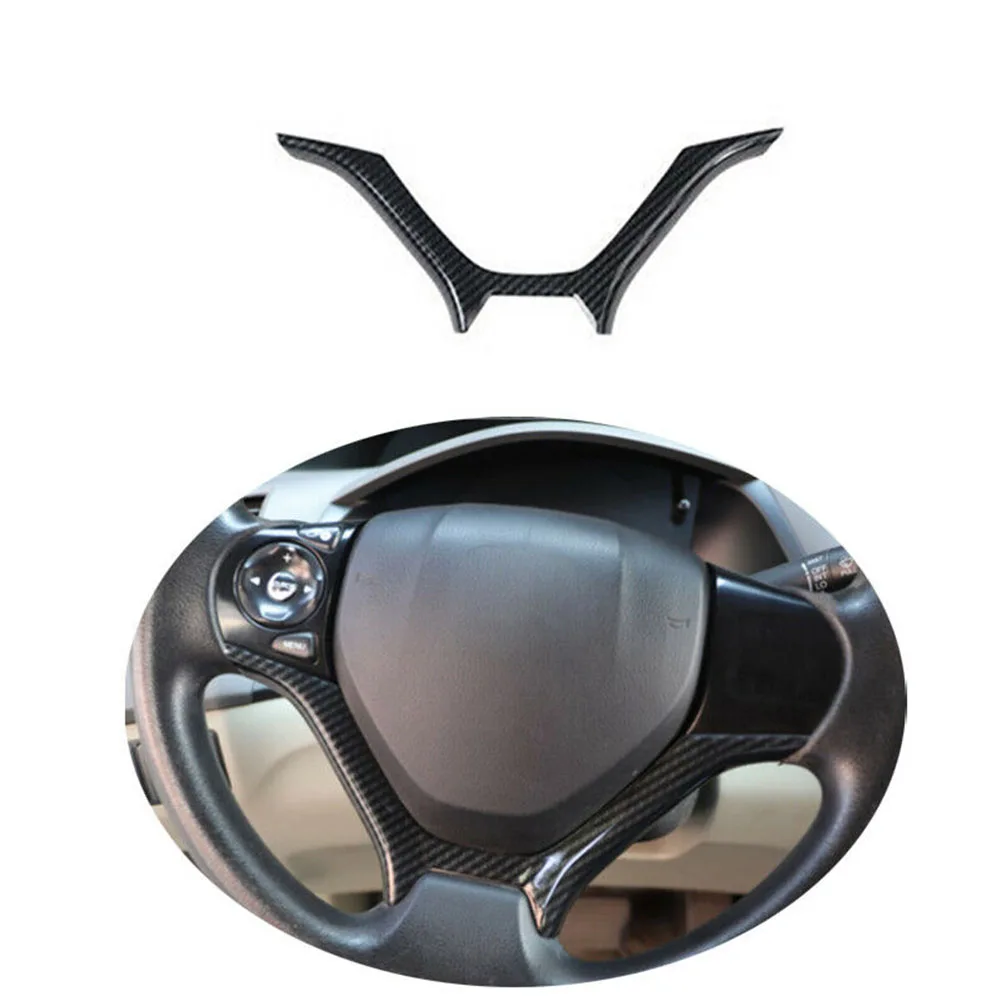 

Carbon Fiber Steering Wheel Cover U Type ABS Accessory Car Cover Replacement Durable