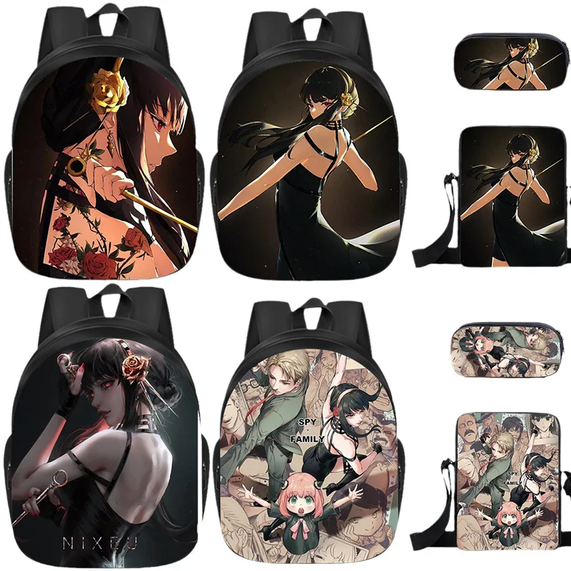 

2022 Hot Sale Anime Spy×family Merch Y2k Backpack Set 3 Piece Lightweight Youth School Bag 3D Printing Messenger Bag Pencil Case