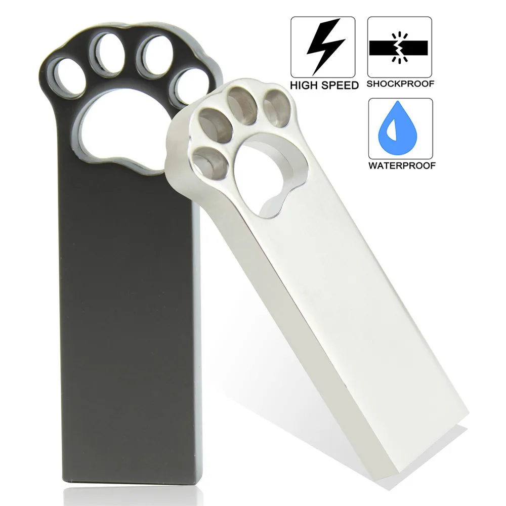 

Custom logo mini cat paw pen drive USB2.0 4GB 64GB 32GB metal usb2.0 Flash Drive 16GB 8GB usb flash drive portable 128GB cle usb