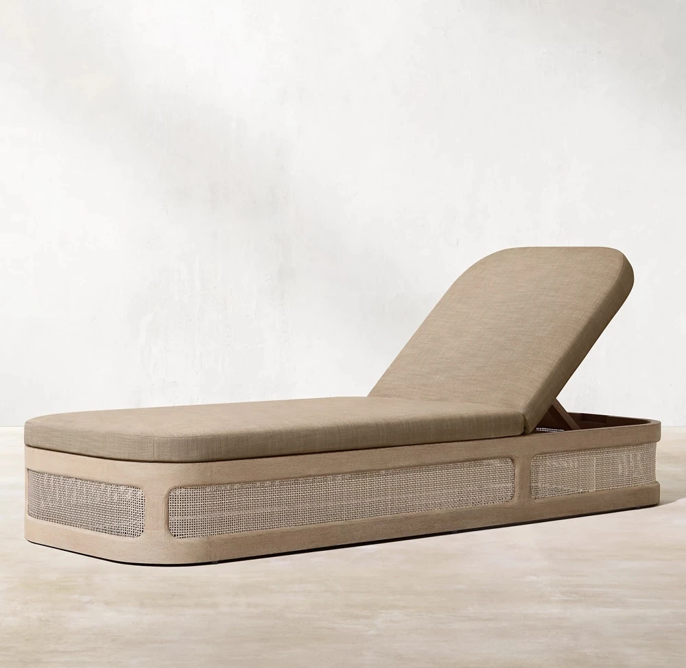 

Outdoor furniture wicker weaving mixed materials solid teak wooden pool sunr