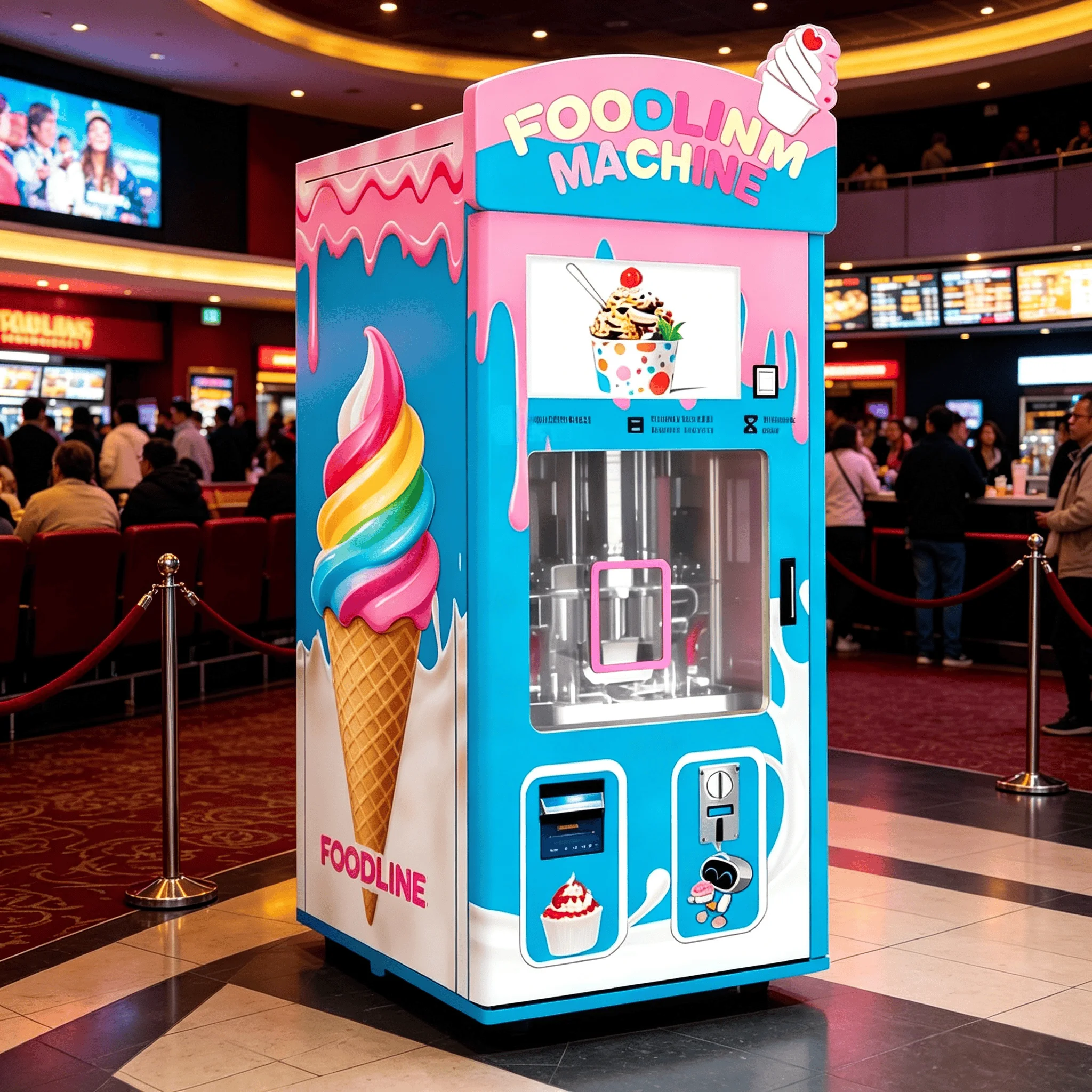 Фото Торговый автомат для мороженого FOODLINE Commercial Entertainment Plaza с большим объемом хранения и сенсорным экраном, киоск для холодных закусок №4
