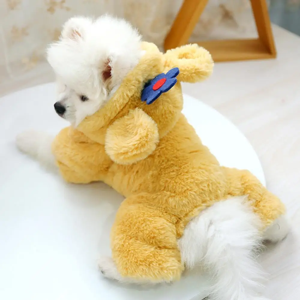 

Cotton Plush Pet Fall Winter Dog Cute Cartoon Flower Pattern Warm Clothes Jacket Flower Pattern Pet Jacket