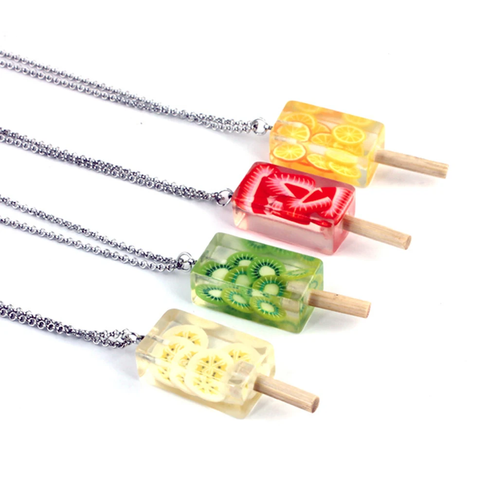 Женское ожерелье с подвеской в виде Фруктового мороженого