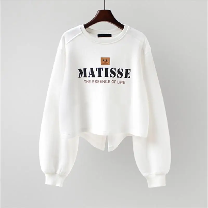 Женские толстовки с длинным рукавом топы разрезом сзади женские свободные